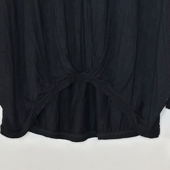 Free People Keepin On High Low Hem Knit Top Tie Sleeve Black Women Small - Picture 7 of 10